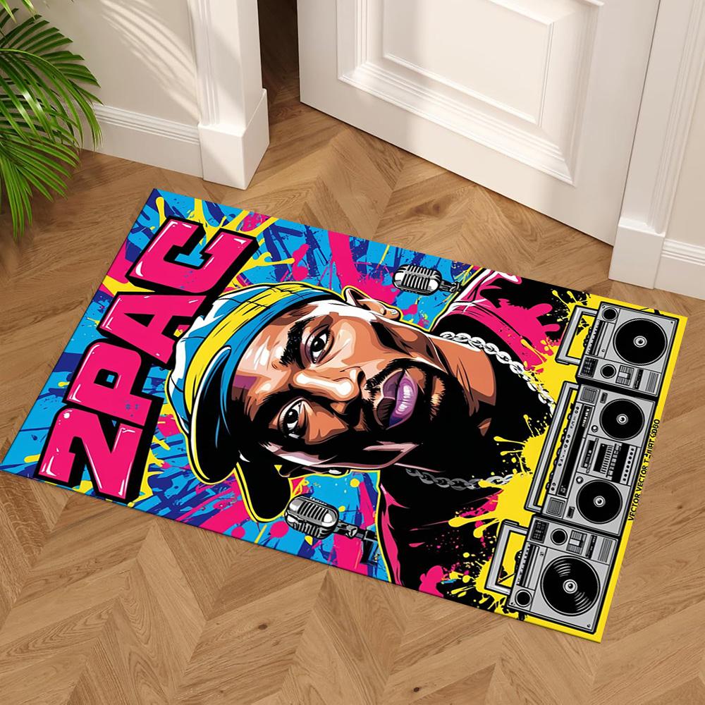 2pac Floor Mat Suitable for Playrooms Entryway Dining Room Balcony Anti-slip Rug Anime Office Decor Perfect Gift for Friends & Family