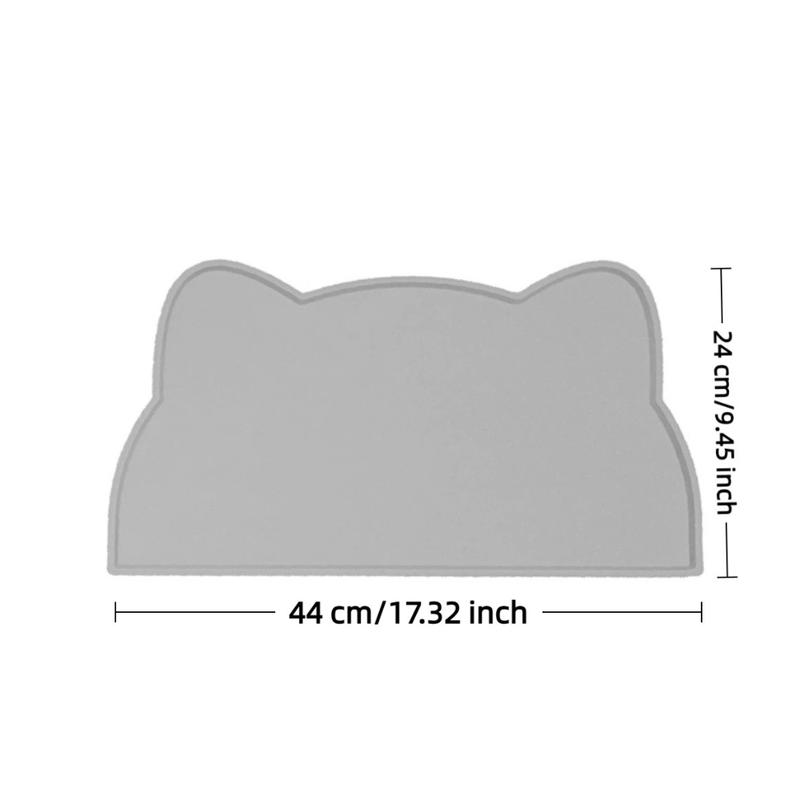 Convenient 17.32in Long 9.45in Wide Cat Bowl Mat Soft Anti Slip Silicone Spill Proof Pet Food Mat Feeding Mat Pet Area