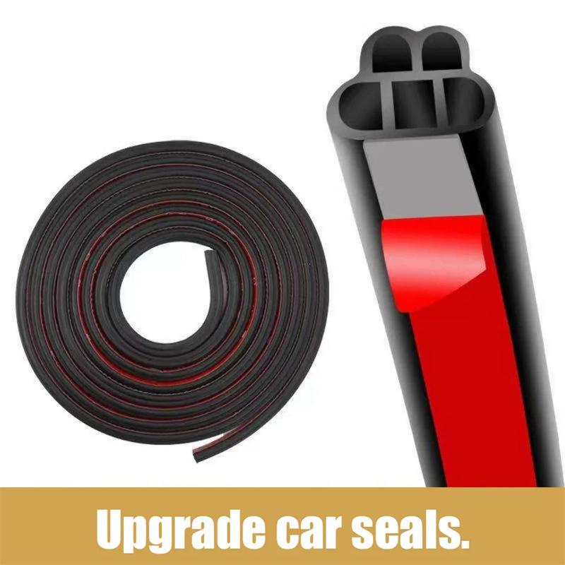 Car Door Seal Strip Double-Layer Rubber Weatherstrip For Car Hood Trunk Waterproof Noise Insulation Sealing Protector Strips