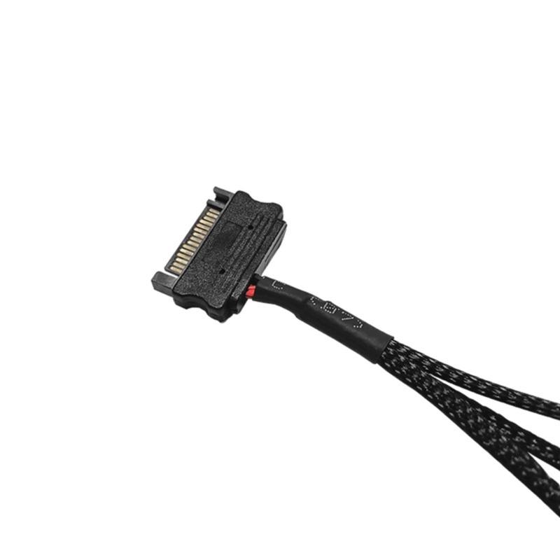 Cooling Fan Adapter Cable 15Pin to 4Pin 12V PC Case Fan Power Adapter Cable Connector for Computer Cooling Fan