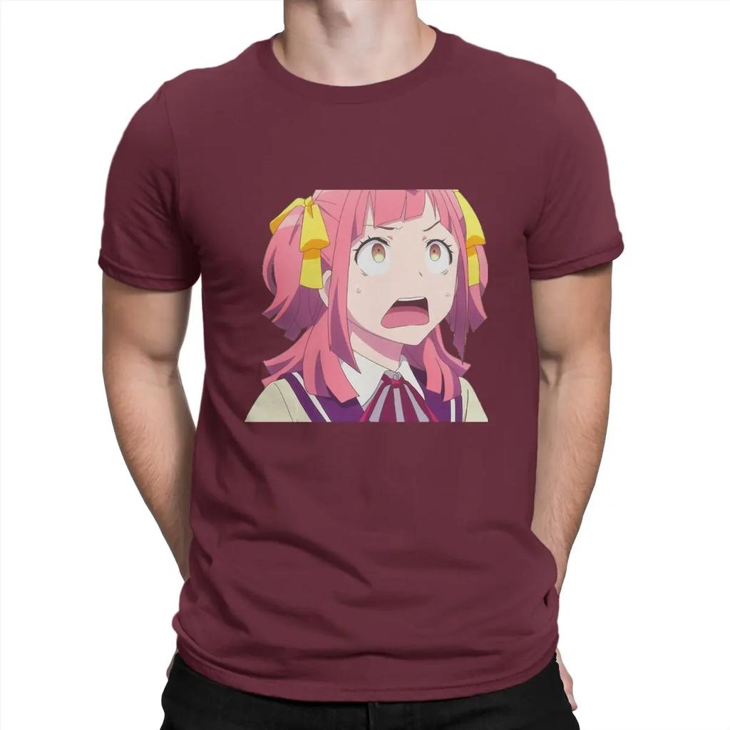 Minoa Asagaya Anime Gatari T Shirt for Men Pure Cotton Novelty T-Shirts Collar Gataris Short Sleeve Clothes Birthday Gift
