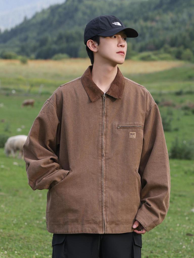 2025 Japanese Retro Lapel Workwear Jacket: Versatile Cityboy Streetwear for Men & Women