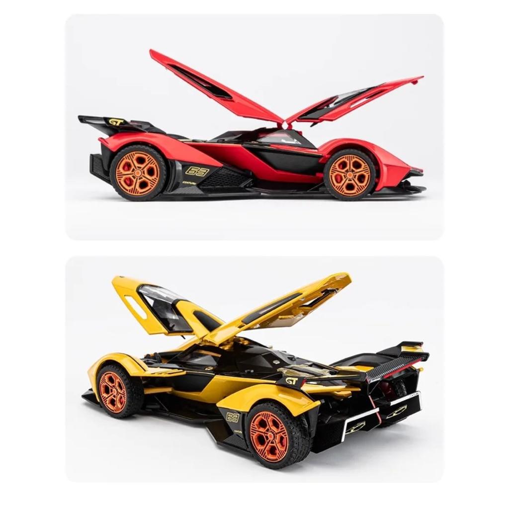 1/32 Lamborghini V12 Vision GT Gran Turismo Суперкар Сплав Модель Машины Литой Звук и Свет Игрушки Детский Транспорт Подарки для Детей