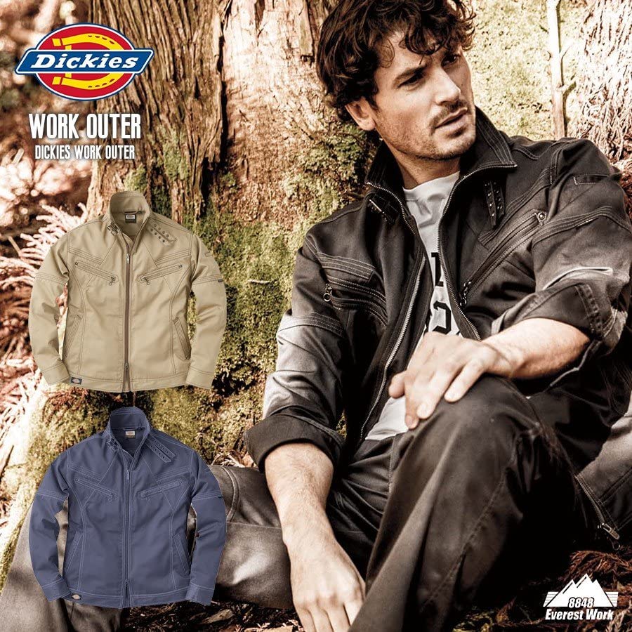 Dickies Мужская куртка D-1860 Дизайн 'Riders' CVC Антистатическая Хлопковая ткань Хаки Размер M