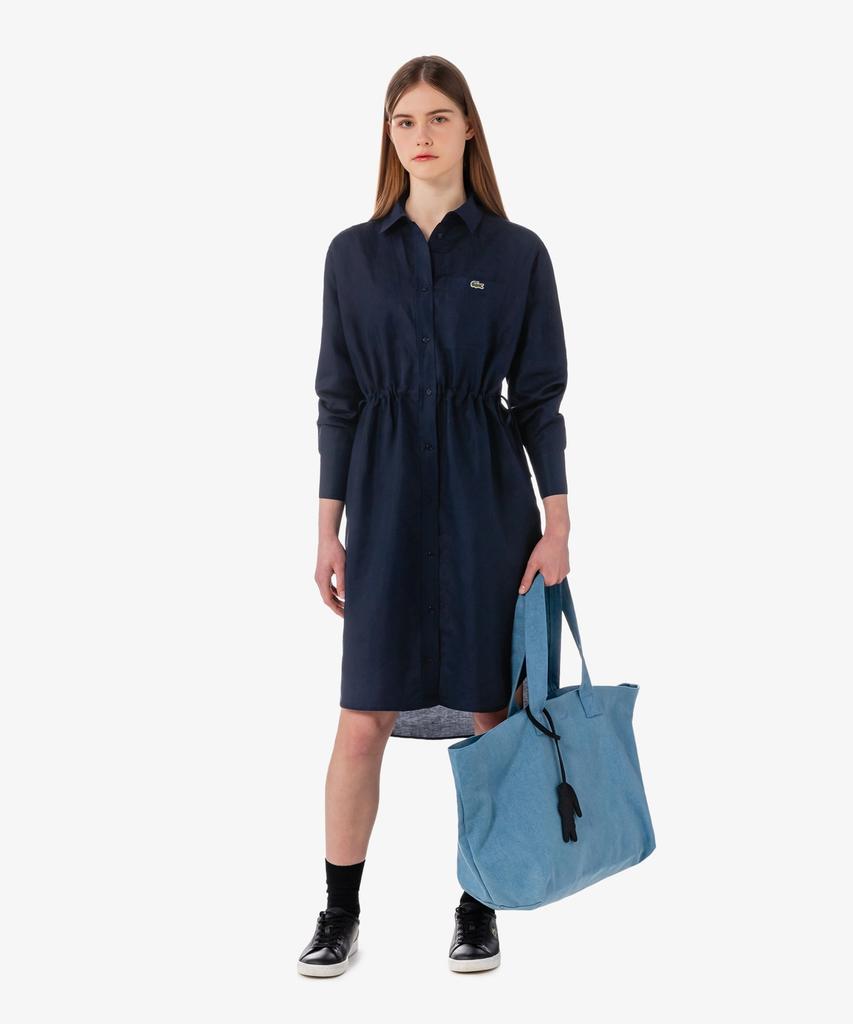 LACOSTE Женское платье-рубашка с длинным рукавом из смесовой льняной ткани Ef8271-56G 166