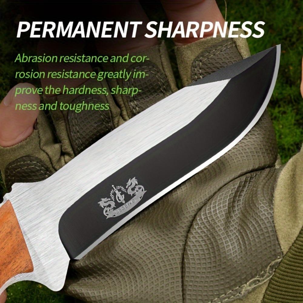 Outdoor Portable Knife, Stainless Steel Shadow Wood, High Hardness Small Straight Knife, Multifunctional Fruit Knife, Hand Handle Meat Knife