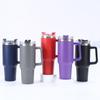40oz Stainless Steel Thermos Cup with Straw & Handle - Large Capacity, Ideal for Outdoor & Car Use