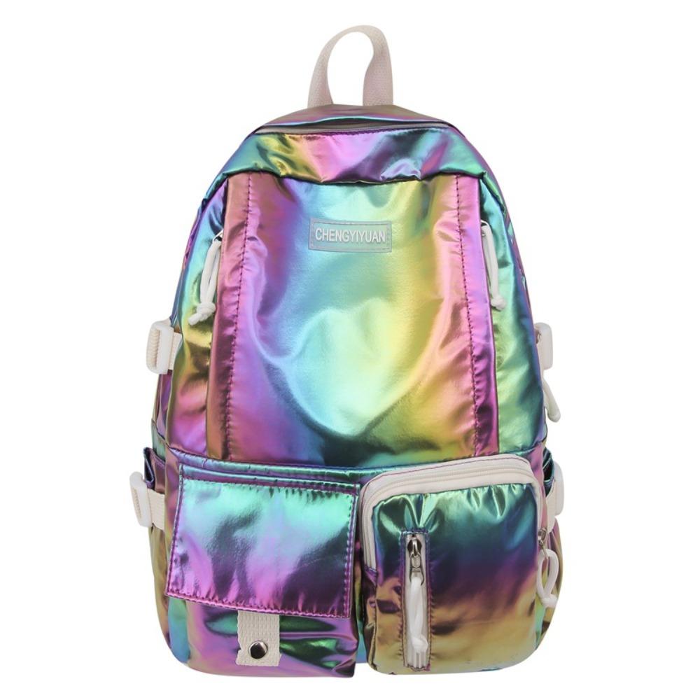 Multi-Pocket Laser Backpack Korean Style Shoulder Bag Portable Students School Bag Teenager
