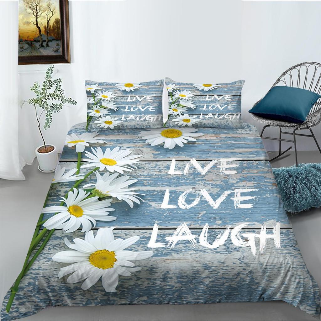 3D Flower Bedding Set King Queen Bed Duvet Cover Pillowcase 2/3pcs Women and Girls Duvet Cover Soft Quick Drying Home Textile
