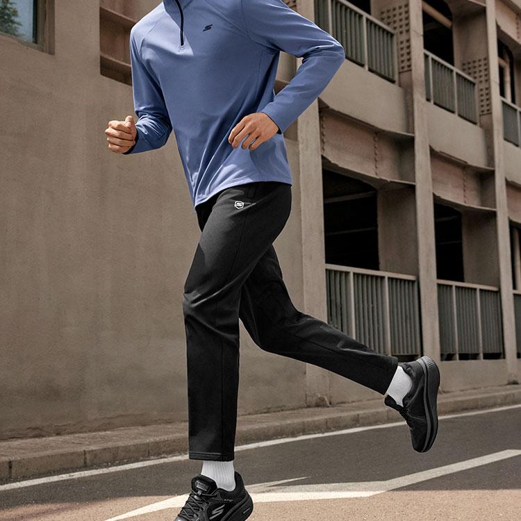 Skechers Базовая Спортивная Серия Удобные Мягкие Модные Универсальные Прямые Вязаные Спортивные Штаны Мужские штаны P425M094-0018
