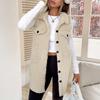 Women's Fuzzy Fleece Vest Casual Oversized Sleeveless Sherpa Jacket Button Down Fluffy Vest