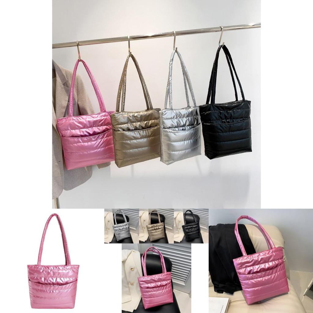 Trendy Street Style Cotton Tote Bag For Women Large Capacity Zippered Handbag