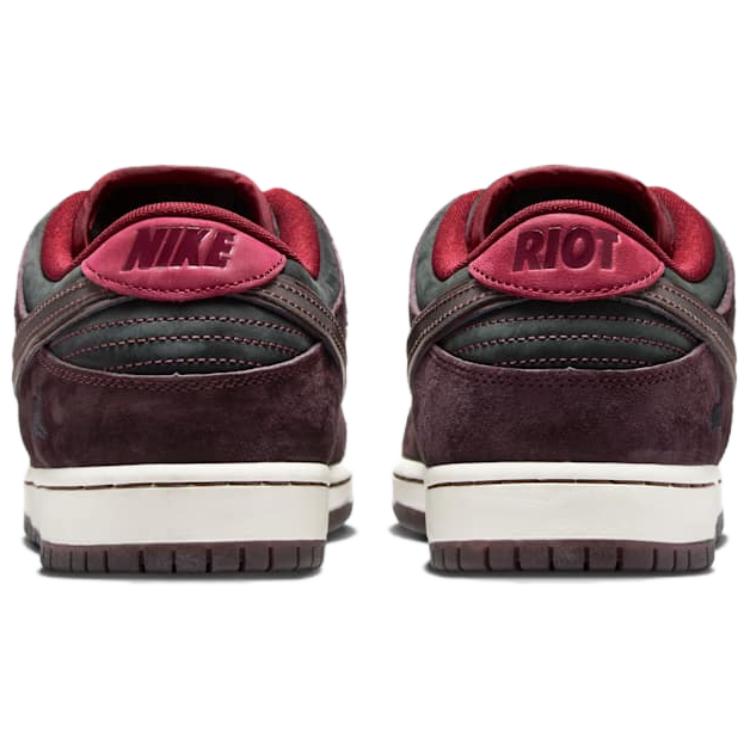 RIOT Skateshop x Nike Dunk Low Pro SB QS Махагон Темно-свекольный Мужские Кроссовки Красный Командно-красный Парусный FZ1289-200