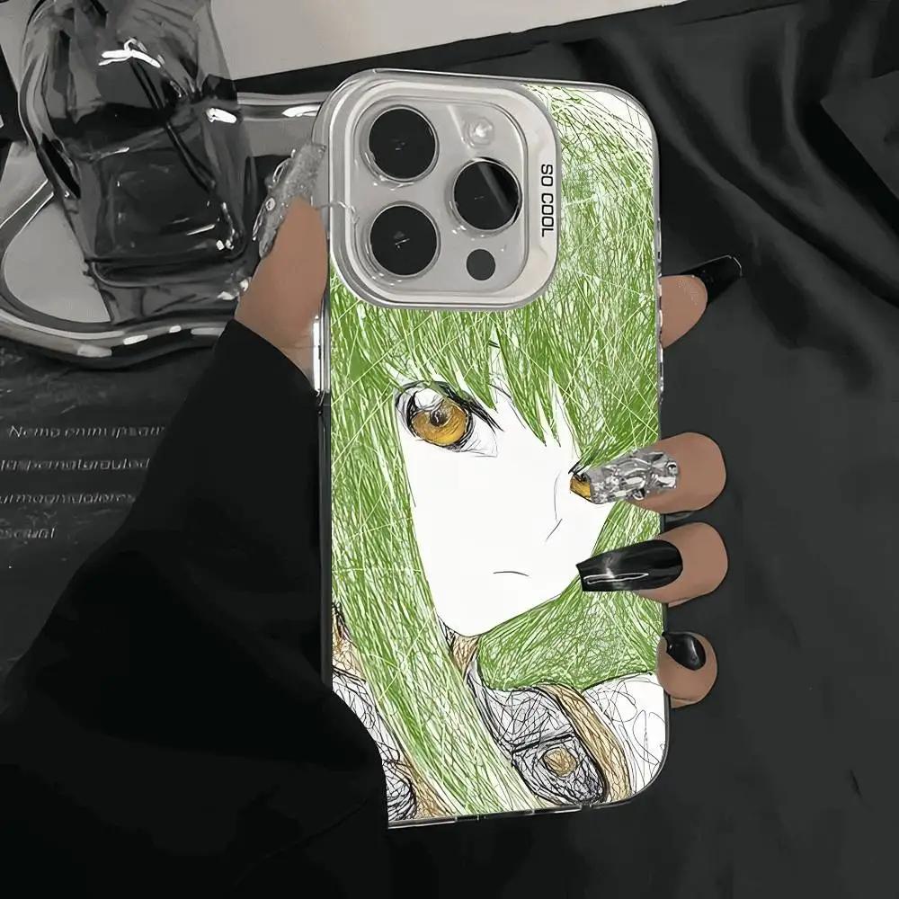 Девушка с зелеными волосами Code Geass Матовый чехол для iPhone 17 Air 16 E 15 14 Plus 13 12 Mini 11 Pro Max Акриловый лист Силиконовая крышка