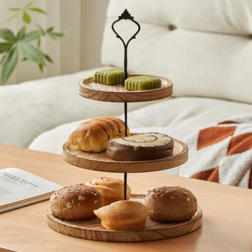 2/3-layer Decorative Cake Stand Wooden Material Snack Dish New Dessert Display Rack Tea Party