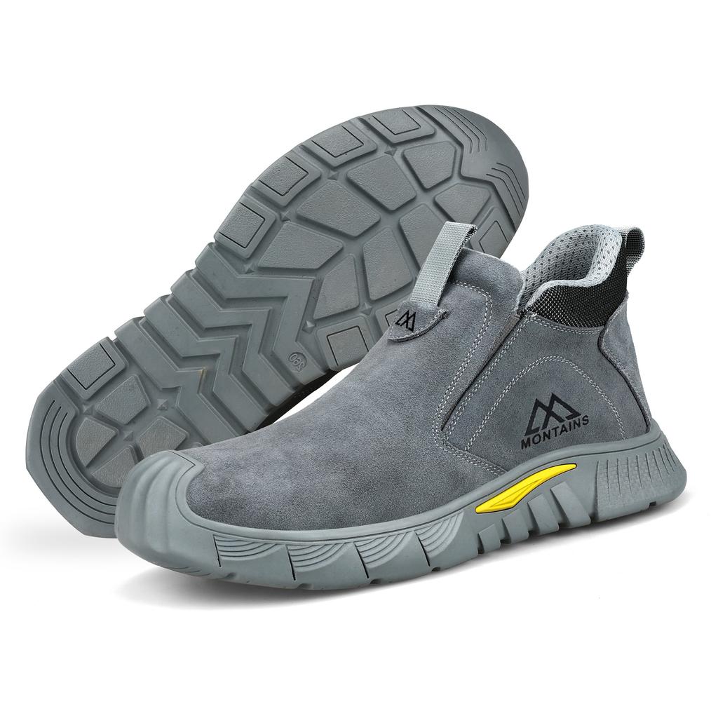 Сварочные рабочие ботинки для мужчин Неразрушимые ботинки со стальным подноском Устойчивые к скольжению Ботинки сварщика Рабочая обувь для безопасности на строительстве