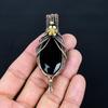 Black Spinel Pendant, 999 Copper Wire Wrapped Pendant Handmade Gemstone Jewelry, Gifts For Wife Brand New Pendant
