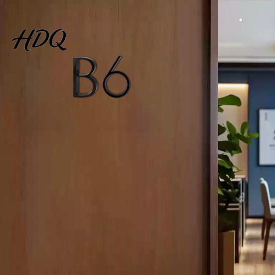 UV Resistant House Numbers 5-Inch for Outside Zinc Alloy Floating Address with Rust-proof Mounting Screws Modern Black Metal Door Mailbox