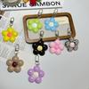 Trendy Candy Color Flower Keychain Sweet Cute Floral Keyring Phone Lanyard Key Holder Bag Pendant Couple Gifts