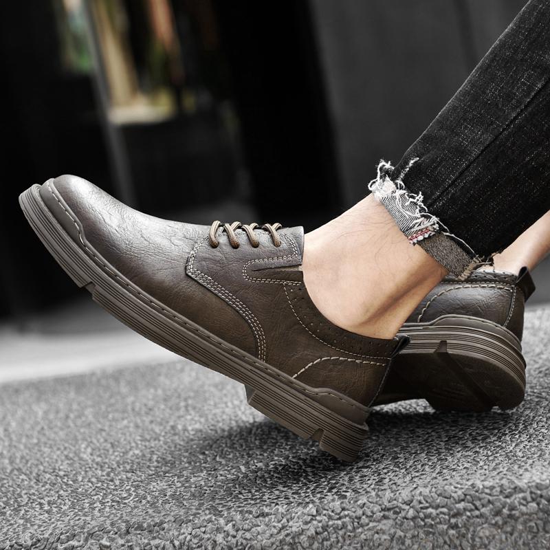 Мужская кожаная повседневная обувь первого слоя, универсальная износостойкая рабочая обувь, нескользящая походная обувь для скалолазания