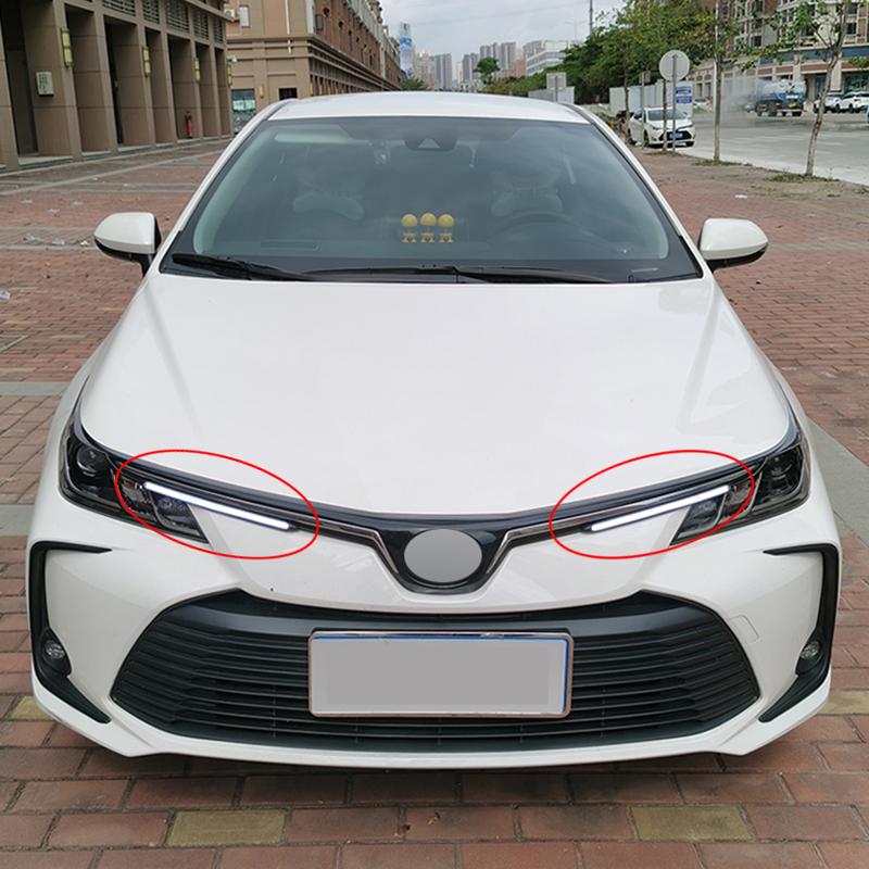 Светодиодные автомобильные дневные ходовые огни DRL, водонепроницаемые универсальные автомобильные фары, последовательный указатель поворота, желтая текущая лампа