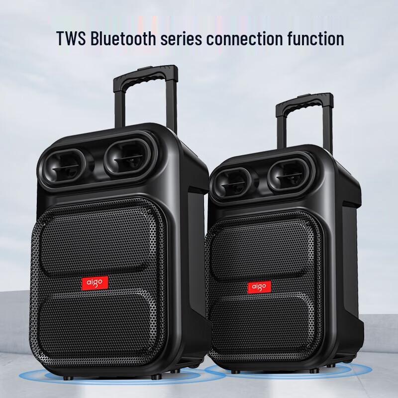 Портативная Bluetooth-колонка Aigo S56 12 дюймов на колесиках с микрофоном, штепсель CN (адаптер в комплекте)
