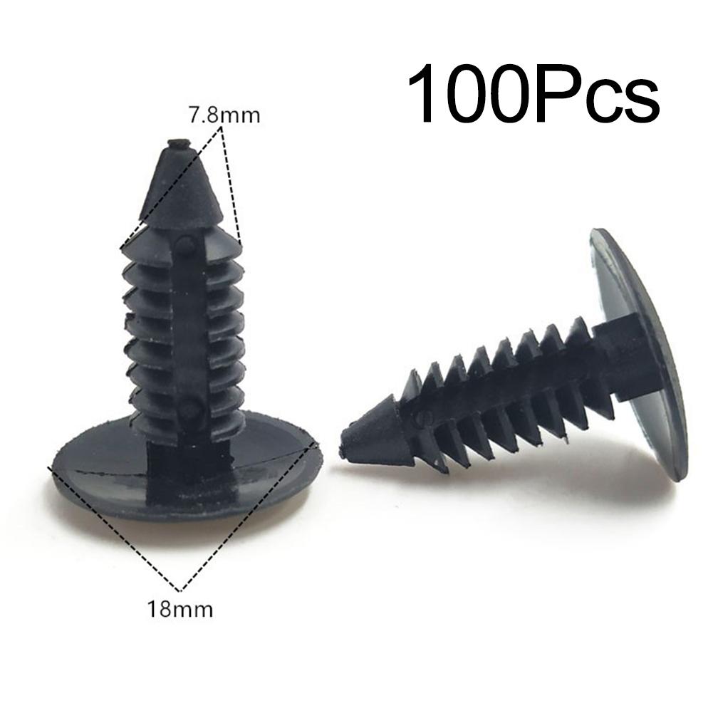 100 шт./60 шт. черно-белые 7,8 мм пластиковые универсальные заклепки для салона автомобиля, крепежные зажимы, аксессуары #4505010003