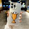 Цветной чехол для телефона для iPhone 17 16E 16 11 15 14 Pro MAX 12 13 MINI 7 8 Plus XR SE Посеребренный IMD чехол Футбол Любовь Чемпион
