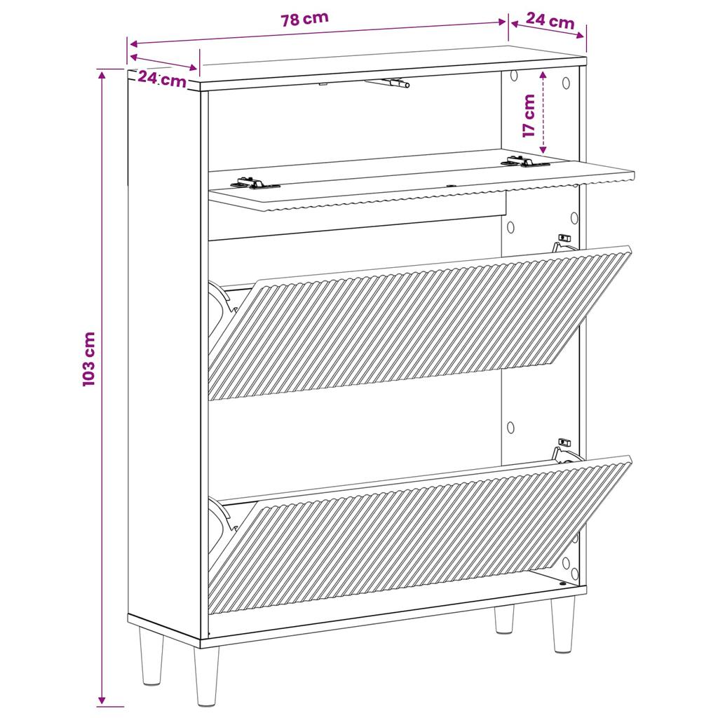 Shoe Cabinet ARNHEM 78 x 24 x 103 cm Engineered Wood Sonoma Grey