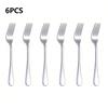 6/12PCS Stainless Steel Spoon And Fork Set Silver Gold Kitchen Household Tableware Set Food Grade Thick Teaspoon.