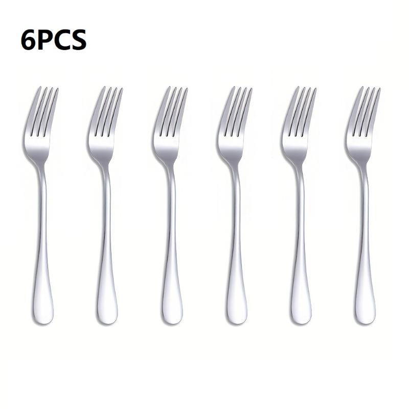 6/12PCS Stainless Steel Spoon And Fork Set Silver Gold Kitchen Household Tableware Set Food Grade Thick Teaspoon.