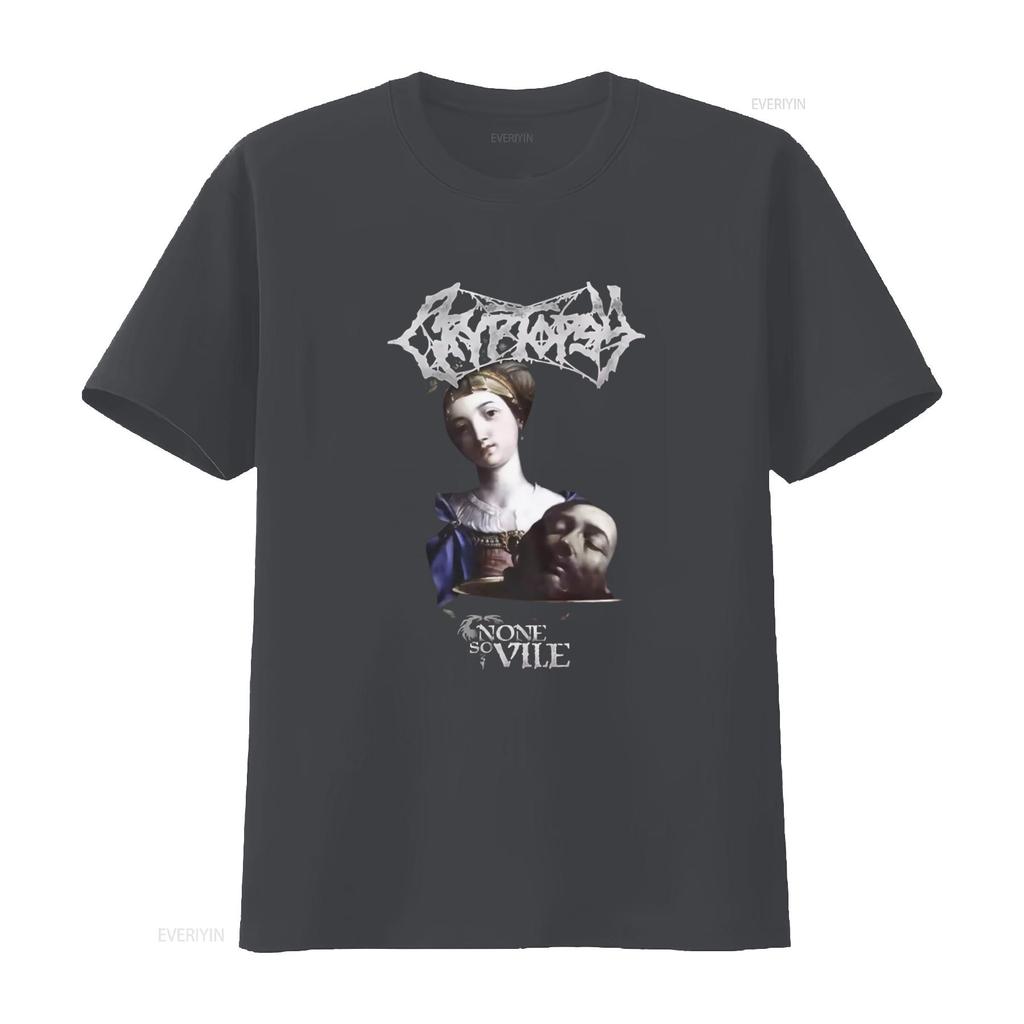 Mens Cryptopsy None So Vile Gothic Art Print T Shirt X Large Black vintage Washed designer clothes Versatile streetwear Unisex