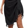 2025 Women's Summer Chiffon Tassel Beach Wrap Skirt - Multicolor
