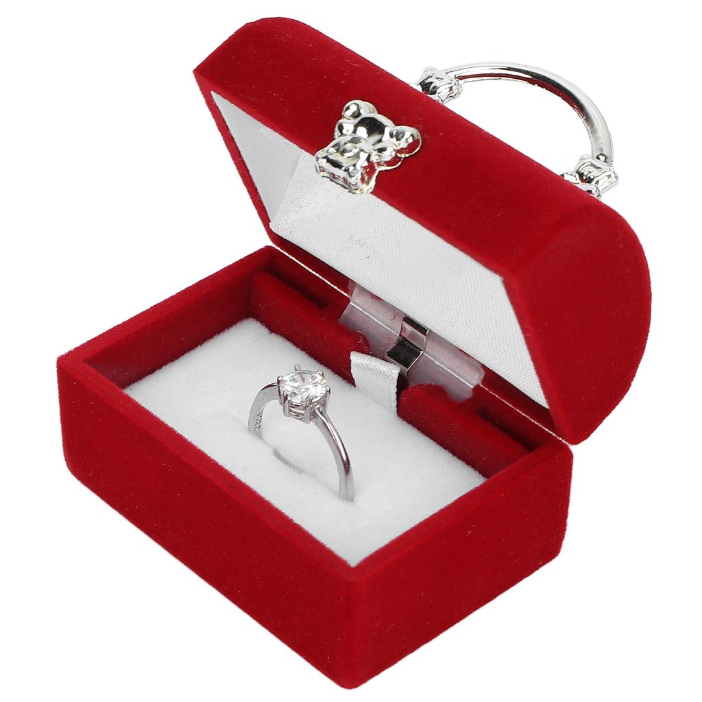 Маленькая шкатулка для драгоценностей, флокирующаяся ретро-красная серьга, ожерелье, дорожная коробка для хранения, портативный органайзер для браслетов