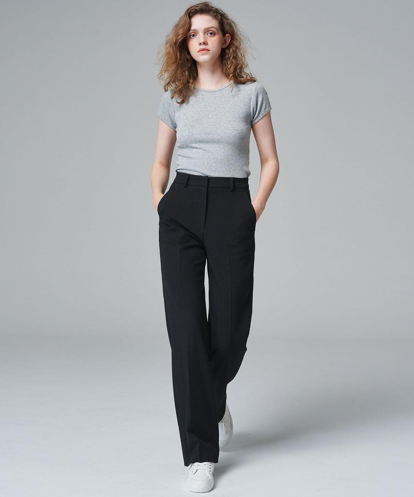 MALOUPE 2115 Stretch Semi-Wide Pants (Black)