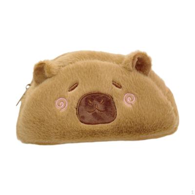 Плюшевый пенал Capybara для студентов с застежкой-молнией, сумка для канцелярских принадлежностей