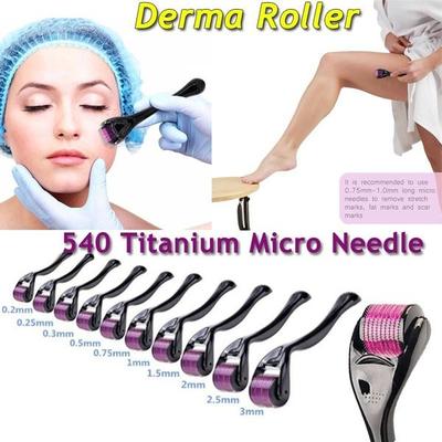 540 Derma Roller Microniddle Roller для лица Microneedling 0,2/0,3 мм Длина игл Титановый дермороллер Мезороллер для волос
