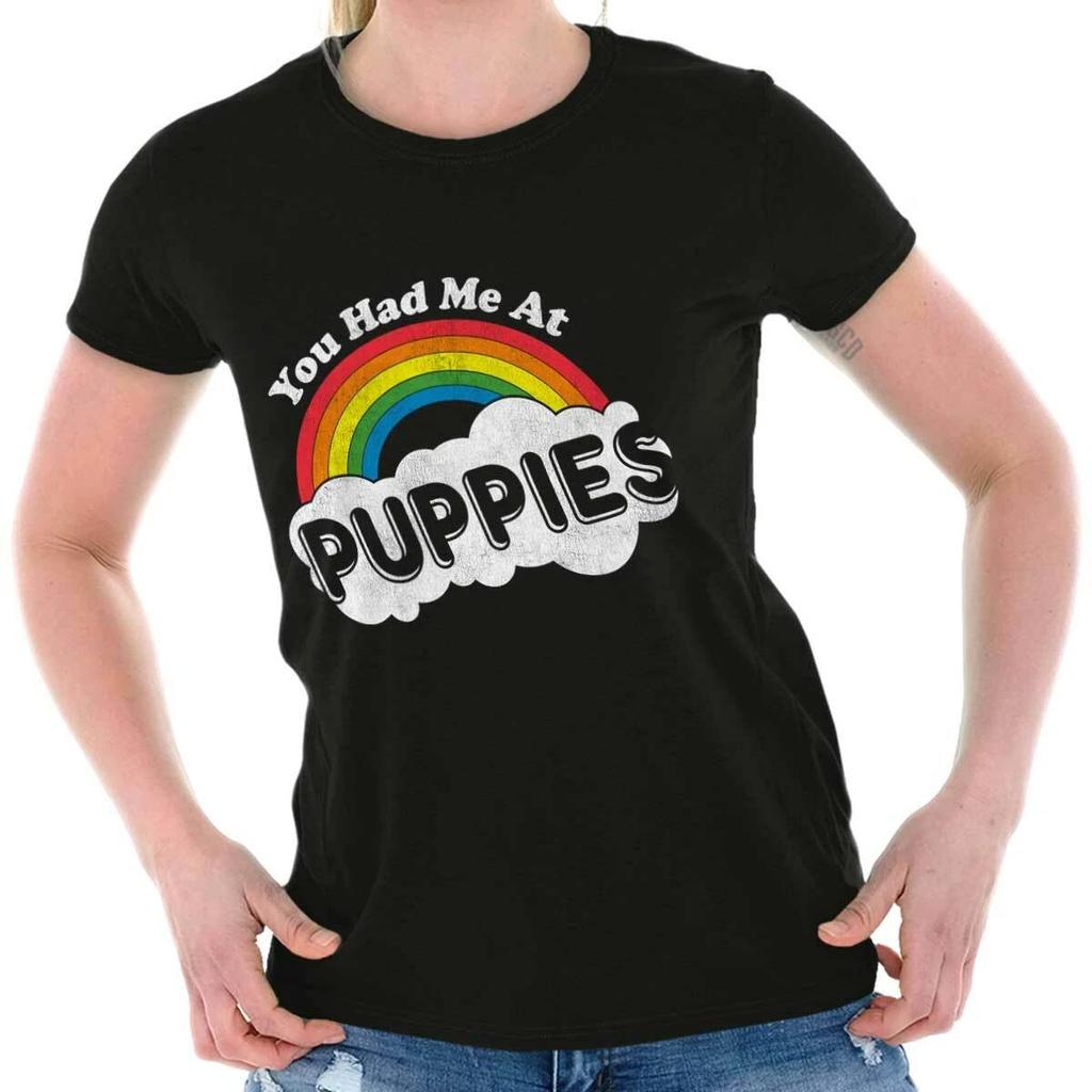 Cute Puppies Rescue Dogs Mom/Dad Pet Lover Womens Top Junior Graphic Tee