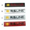 3D Metal RS Line Logo Rear Trunk Emblem Badge Side Fender Car Sticker Decals Styling Accessories