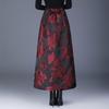 Жаккардовый Хлопок с Набивкой больших размеров Высокая талия винтажный цветочный Весна осень Зима повседневный свободный длинный для женщины юбки женская юбка