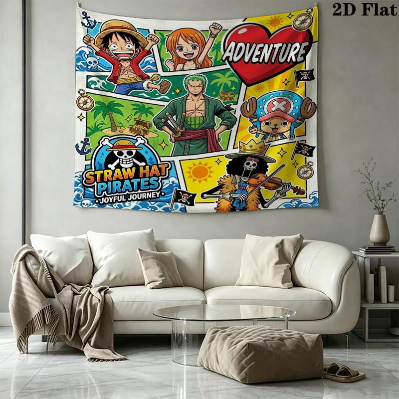 Настенный гобелен из аниме One Piece Эстетичное настенное панно Покрывало из печатной ткани Декоративные гобелены для спальни гостиной Домашний декор