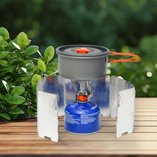 Folding Camping Stove Windscreen Portable Lightweight 9 Plates Aluminum Alloy Outdoor Hiking Picnic