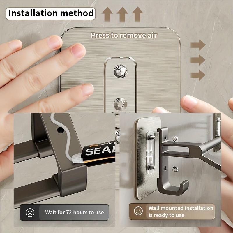 Самоклеящийся двухслойный держатель для полотенец, вешалка для полотенец, кухонная вешалка для хранения, аксессуары для ванной комнаты с крючком