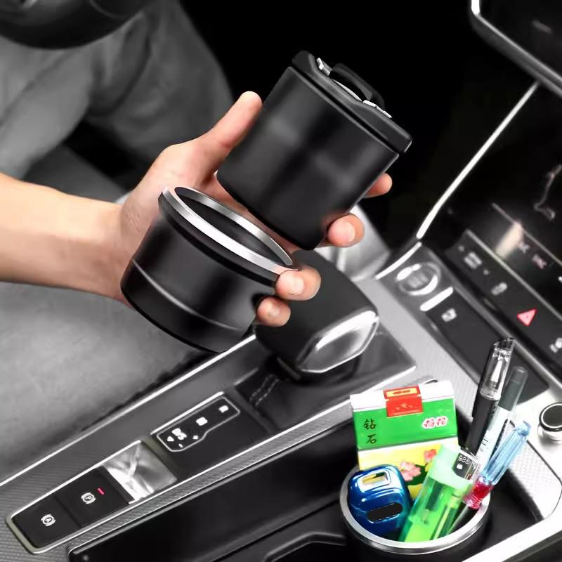Car Cigarette Ashtray LED Light Detachable Smoke Ashes Holder For Skoda Superb Octavia Kodiaq Enyaq Kamiq Yeti Scala Fabia Rapid