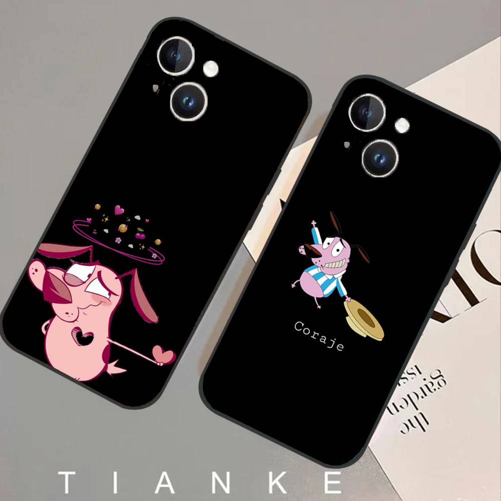 C- Court The C- Cowly Dog Phone Case For IPhone 17 Air 16 15 14 13 Pro Max 11 12 Black Silicone Cover