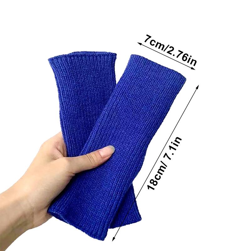 1Pair Fingerless Mitten Knitted Elastic Cold-proof Flexible Warm