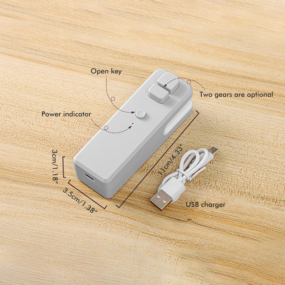 Мини-запайщик пакетов Перезаряжаемый термозапайщик Запайщик пакетов для пищевых продуктов для хранения продуктов Портативный запайщик и резак 2 в 1 для пластика
