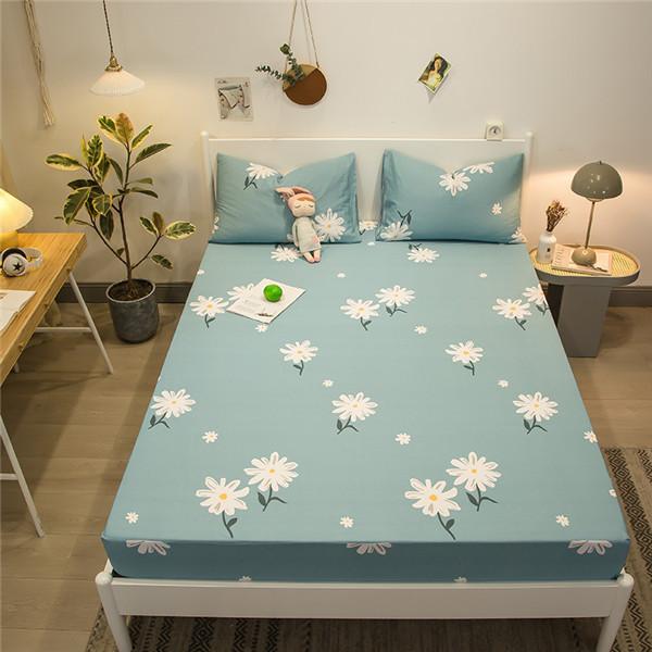 Хлопковая простыня с принтом, наматрасник с резинкой, простыня, двойная простыня королевского размера, без наволочки