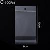 100pcs Jewelry Packaging Packaging Bags OPP Pack Bag Transparent Plastic Self Adhesive Storage Bag