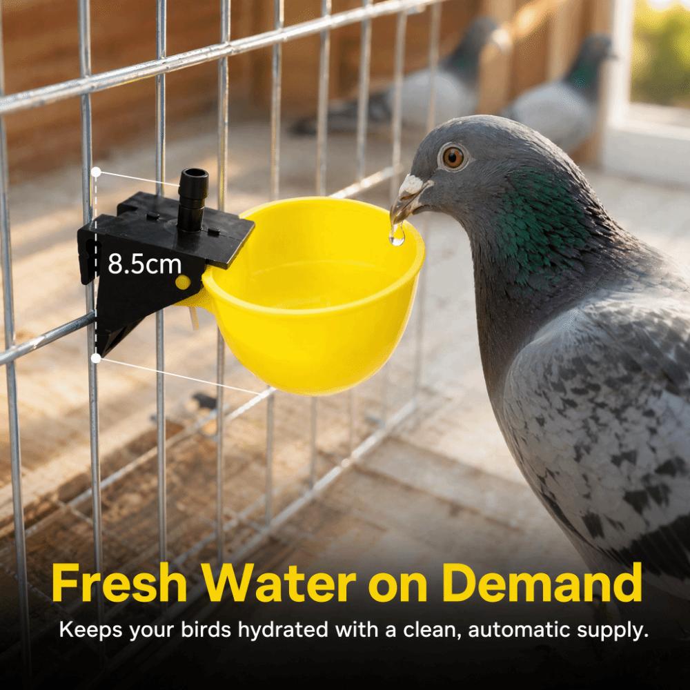 10Pcs Yellow Automatic Bird Waterer Large Capacity Bird Water Drinker Pet Bird